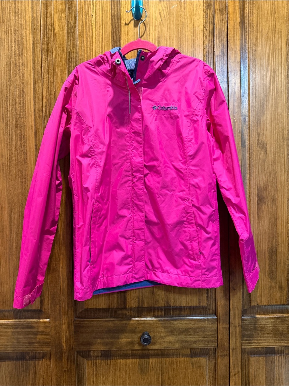 Columbia Kids Bright Pink Hooded Raincoat